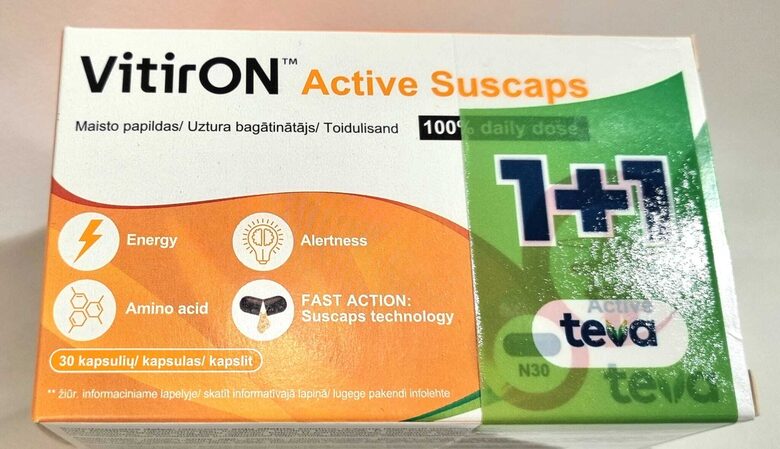 VitirON Active Suscaps 100% daily dose kapsulas N 30 1+1