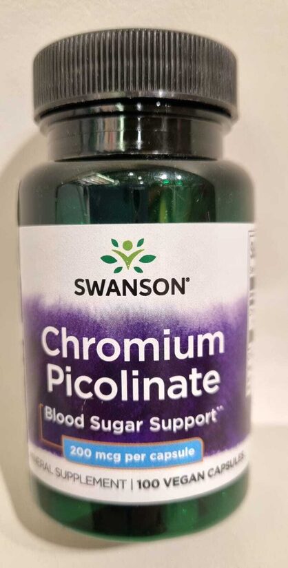 SWANSON Hroma pikolināts, Hroms Chromium Picolinate 200mcg kapsulas N100