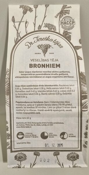 Dr.Tereško tēja Bronhiem, 60 g