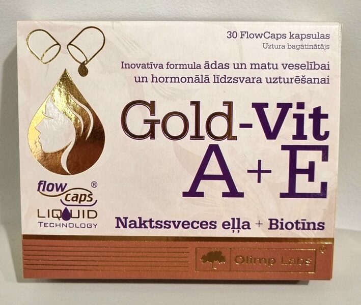 Olimp Labs Gold-Vit A + E + Naktssveces eļļa + Biotīns, 30 kapsulas