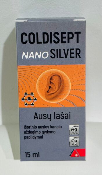 Coldisept Nano Silver, ausu pilieni, 15 ml