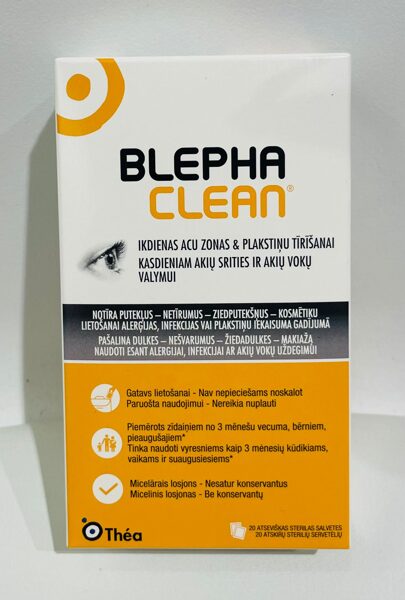 Thea Blephaclean sterilas salvetes acu plakstiņu higiēnai, N20