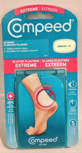 COMPEED Extreme Sport- hidrokolīda plāksteri tulznām uz papēžiem, 5 gb.