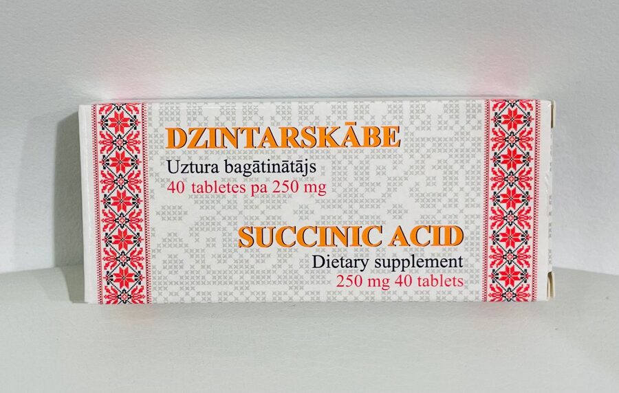 Dzintarskābe 250 mg ar C vitamīnu, 40 tabletes