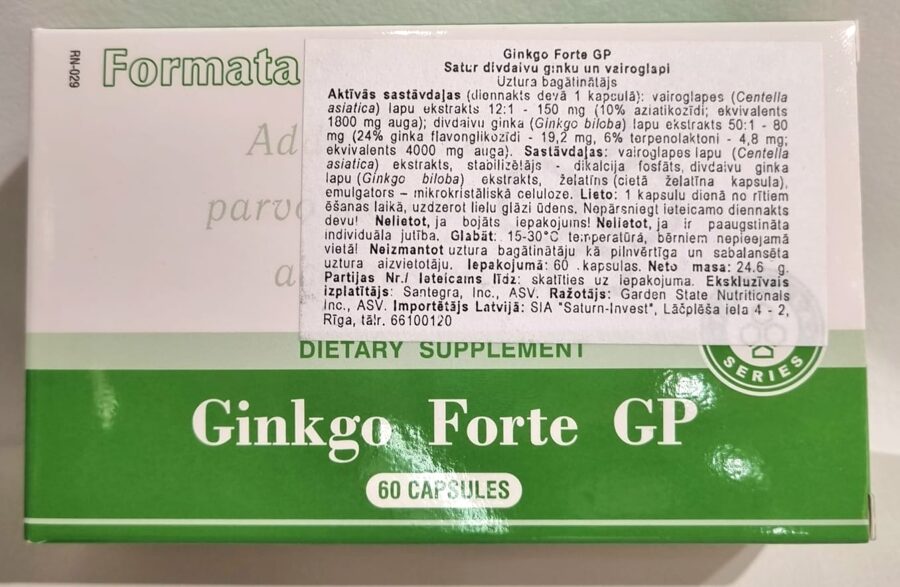 SANTEGRA Ginkgo Forte GP 60 kapsulas