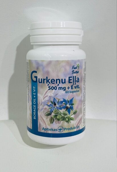 Gurķenes Sēklu Eļļa Ar E Vitamīnu kapsulas, N60