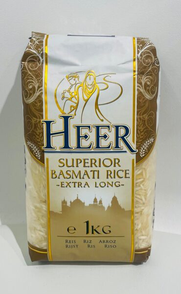  Rīsi Heer Superior Basmati Rice Extra Long - Īpaši gari  kvalitātes Basmati rīsi  1kg