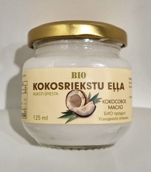 Kokosriekstu eļļa, auksti spiesta, nerafinēta 125 ml