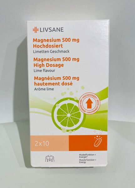 LIVSANE Augstas devas šķīstošais magnijs 500 mg tabletes N20