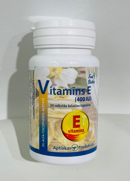 E Vitamīns 400 IU, 30 kapsulas