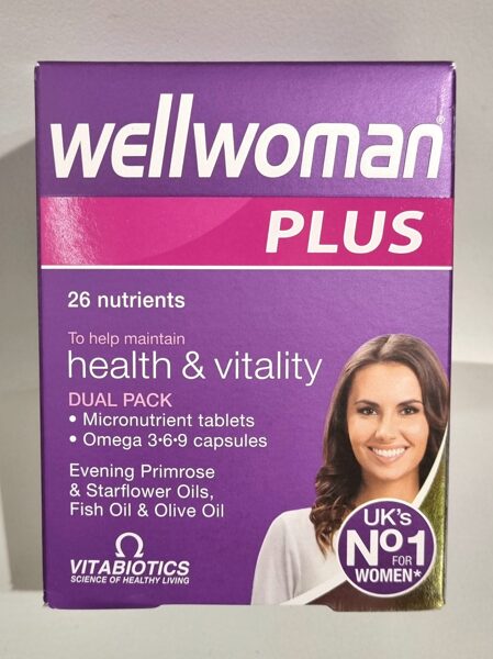 Wellwoman Plus Omega 3-6-9, 28 tabletes un 28 kapsulas Vitabiotics