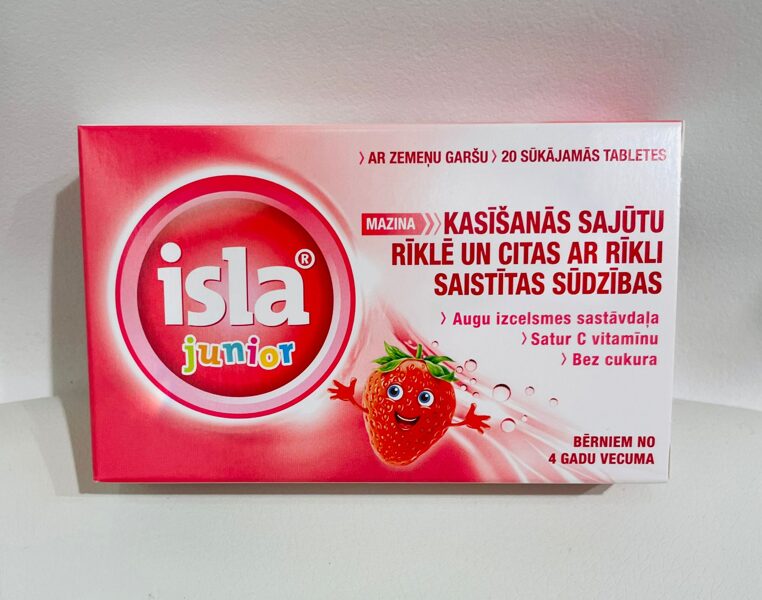 ISLA Junior ar zemeņu garšu, 20 sūkājamās tabltes